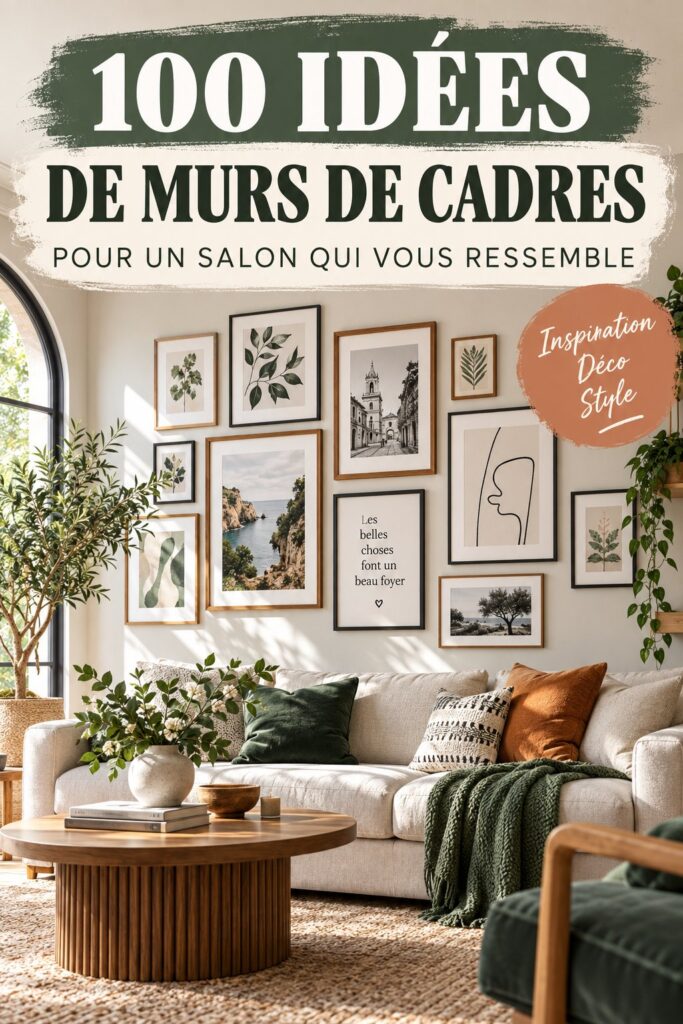 Une magnifique galerie murale avec des œuvres variées dans un salon contemporain.