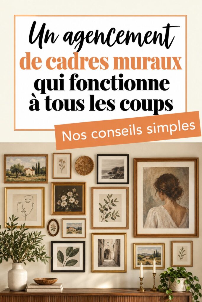 Un mur de galerie élégant avec des œuvres variées, inspirant la créativité.