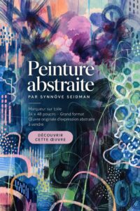 Peinture abstraite colorée sur toile dans un intérieur moderne