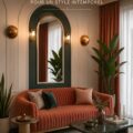 Salon moderne avec une décoration Art Déco élégante et accueillante