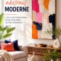 Tableau abstrait moderne accroché dans un salon lumineux