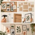 Un mur de photos décoré avec un style moderne et chaleureux, mettant en valeur des souvenirs de famille.