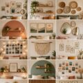 Composition murale moderne dans une chambre chaleureuse