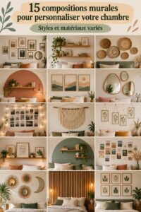 Composition murale moderne dans une chambre chaleureuse