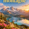 Un paysage de montagne coloré en DIY, décoré avec des sapins et des couleurs de saison.