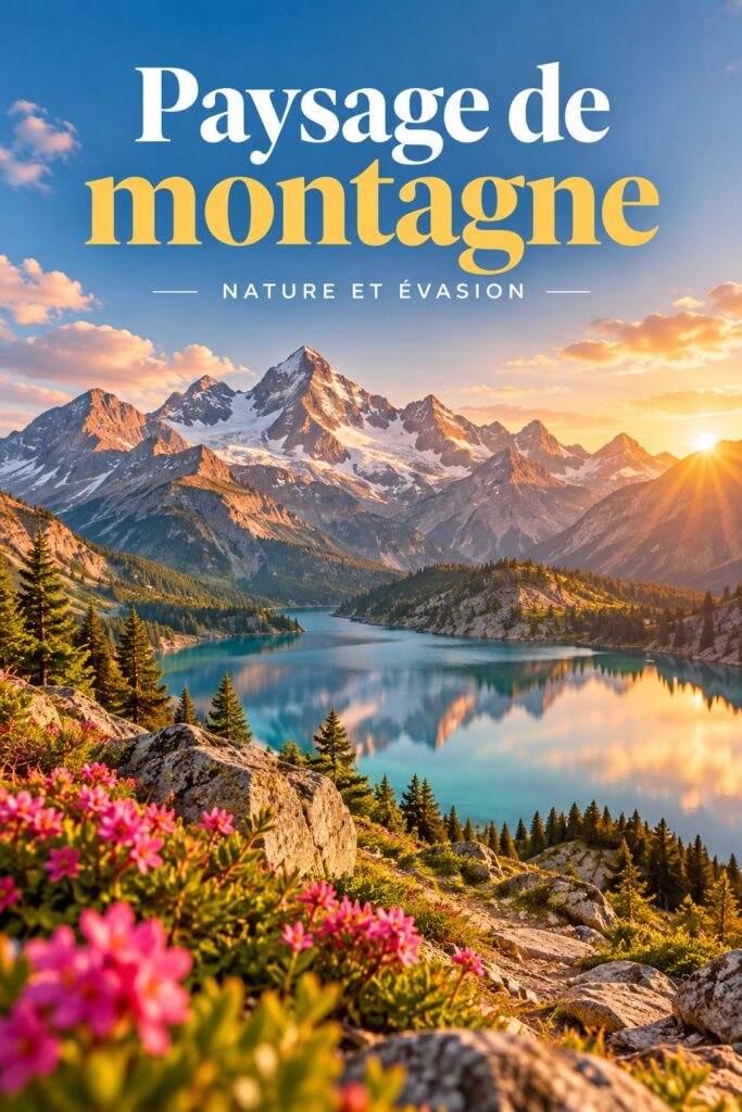 Un paysage de montagne coloré en DIY, décoré avec des sapins et des couleurs de saison.