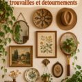 Décoration murale vintage avec des objets chinés et détournés.