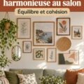 Un salon décoré avec une galerie murale harmonieuse, mélange de tableaux et de photos.
