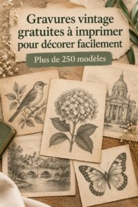 Une belle gravure vintage à imprimer pour la décoration intérieure.