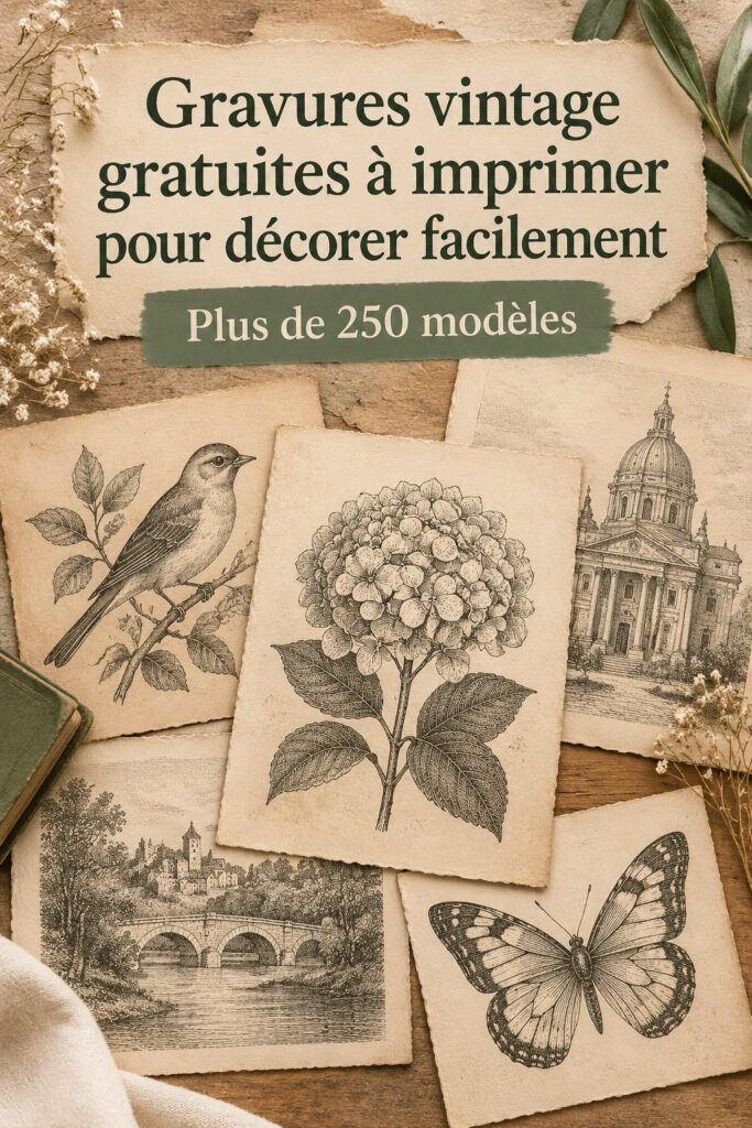 Une belle gravure vintage à imprimer pour la décoration intérieure.