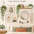 Une chambre décorée avec de l'art mural personnalisé et chaleureux.