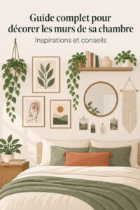 Une chambre décorée avec de l'art mural personnalisé et chaleureux.