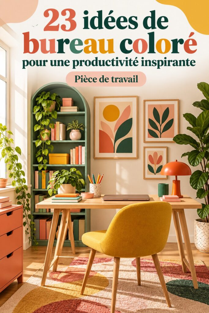 Un bureau moderne coloré, idéal pour stimuler la créativité.