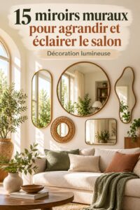 Salon lumineux avec un miroir stylé ajoutant de la profondeur et de la lumière à la pièce.