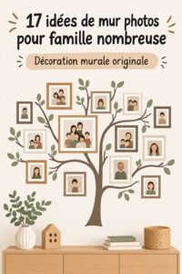 Mur photo familial créatif avec des souvenirs chaleureux