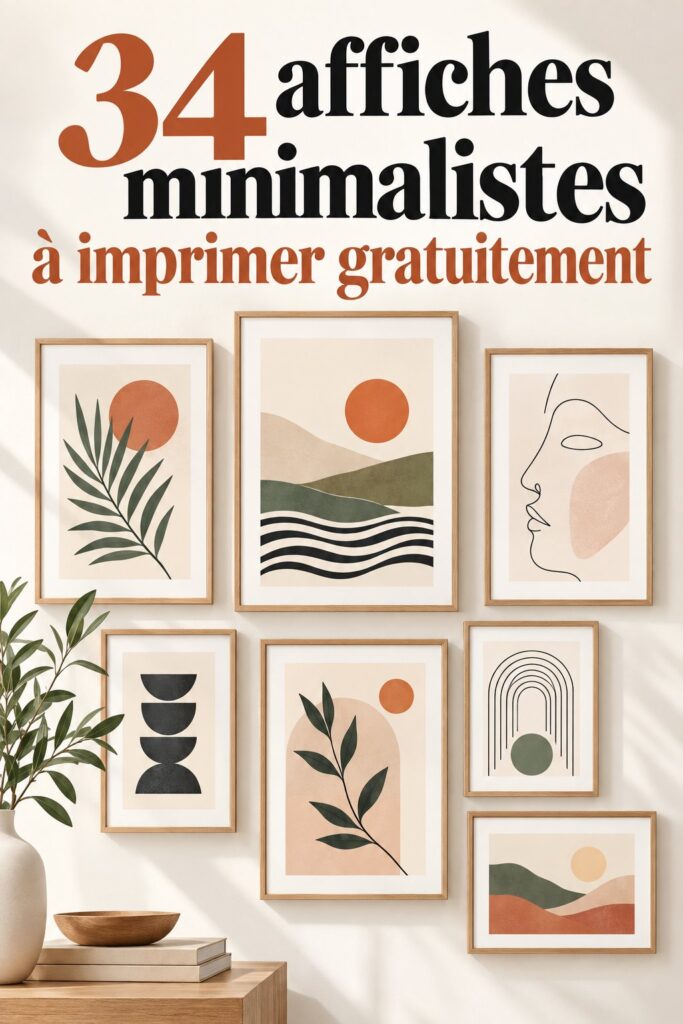 Une sélection d'impressions d'art minimaliste à télécharger gratuitement, présentant des designs épurés et modernes.
