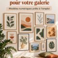 Maquettes de cadres muraux pour créer un mur de galerie dans un intérieur chaleureux.