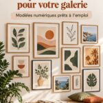 Maquettes de cadres muraux pour créer un mur de galerie dans un intérieur chaleureux.