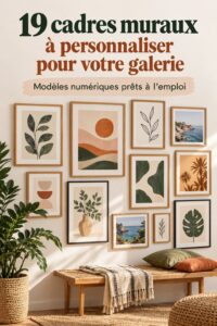 Maquettes de cadres muraux pour créer un mur de galerie dans un intérieur chaleureux.