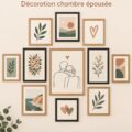 Mur de galerie romantique avec 11 cadres photos pour jeunes mariés.
