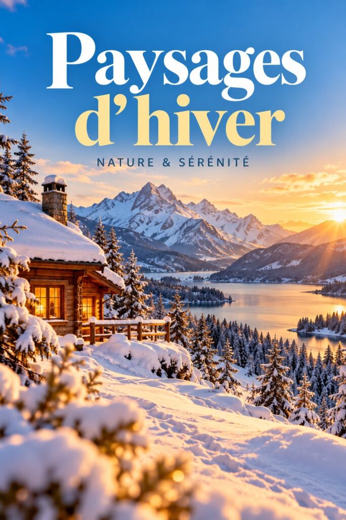 Un paysage d'hiver enchanteur avec des arbres enneigés et un ciel bleu