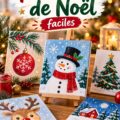 Peinture de Noël sur toile représentant un paysage hivernal lumineux